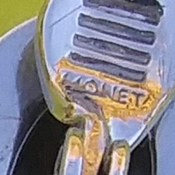 VTG Monet drop Dangle teardrop clip on earrings  rhinestones black cabochons - Picture 7 of 17